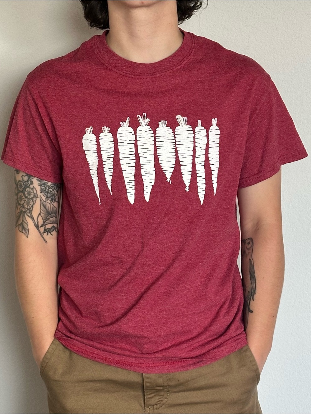 Red Graphic Carrot Tee